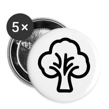 Brokkoli - Buttons groß 56 mm (5er Pack) - Weiß - Vorne