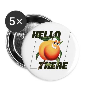 Peach Retro – Déclaration Hello There - Lot de 5 grands badges (56 mm) - blanc - Devant