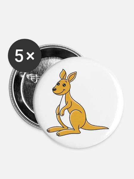Wallaby - Buttons groß 56 mm (5er Pack) - Weiß