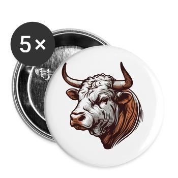 Bull - Buttons large 2.2''/56 mm (5-pack) - white - Front