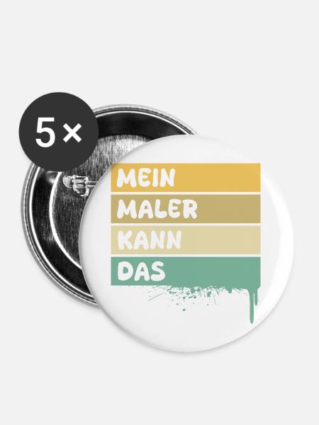 Beruf Maler - Buttons groß 56 mm (5er Pack) - Weiß