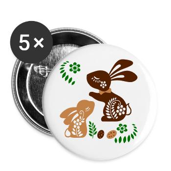 Hares - Buttons large 2.2''/56 mm (5-pack) - white - Front