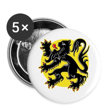 Flanders - Buttons large 2.2''/56 mm (5-pack) - white - Front
