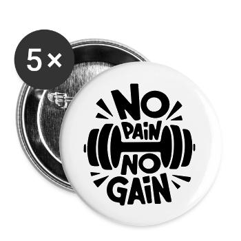 ohne Fleiß kein Preis - Buttons groß 56 mm (5er Pack) - Weiß - Vorne