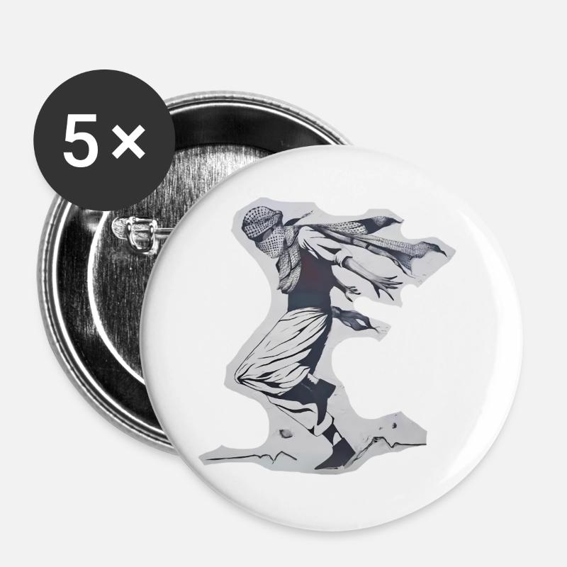 The Freedom Dancer - Buttons large 2.2''/56 mm (5-pack) - white