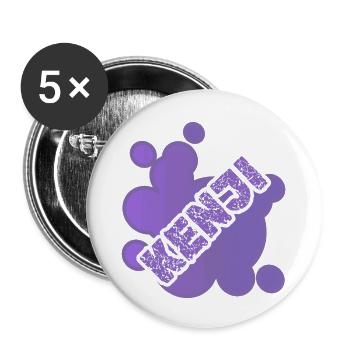 Kenji as a given name - Buttons large 2.2''/56 mm (5-pack) - white - Front