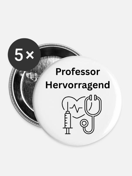 Professor Hervorragend - Buttons groß 56 mm (5er Pack) - Weiß