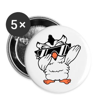 Owl Dabbing Dab Dance Pose Gesture Sunglasses Cute - Buttons large 2.2''/56 mm (5-pack) - white - Front