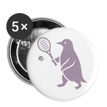 Minimalist Penguin Tennis Player - Buttons large 2.2''/56 mm (5-pack) - white - Front