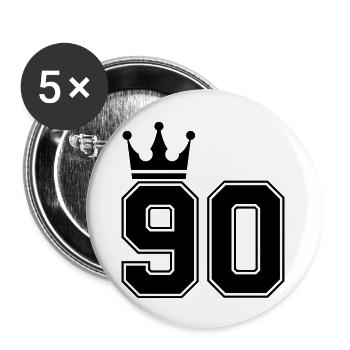 90 krone - Buttons groß 56 mm (5er Pack) - Weiß - Vorne