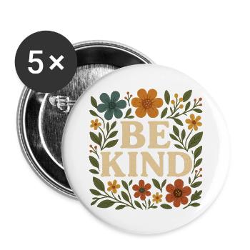 Soyez gentil - Lot de 5 grands badges (56 mm) - blanc - Devant