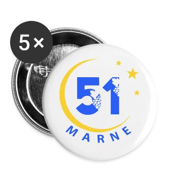 51 - Buttons large 2.2''/56 mm (5-pack) - white - Front