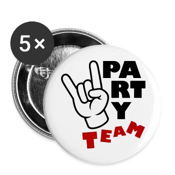 Équipe de fête drôle - Lot de 5 grands badges (56 mm) - blanc - Devant