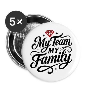 My Team Family Crew - Buttons large 2.2''/56 mm (5-pack) - white - Front
