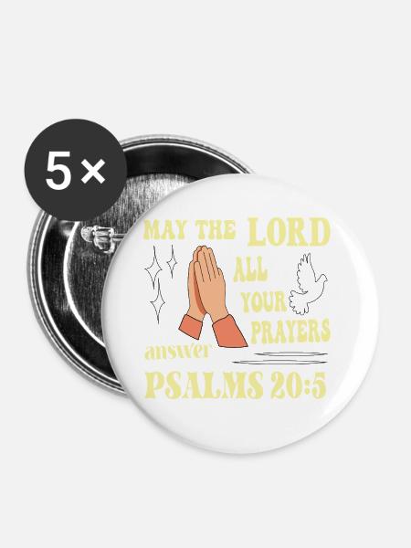 Psalm 20:5 May the Lord... - Buttons large 2.2''/56 mm (5-pack) - white