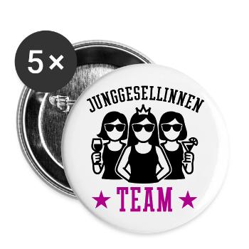 Junggesellinnen Team Jga - Buttons groß 56 mm (5er Pack) - Weiß - Vorne