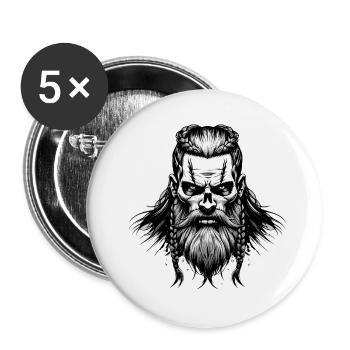 Norse Mythology Viking Warrior Valhalla - Buttons large 2.2''/56 mm (5-pack) - white - Front