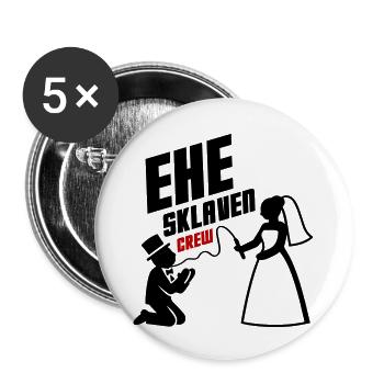 Marriage Slaves Crew Wedding - Buttons large 2.2''/56 mm (5-pack) - white - Front