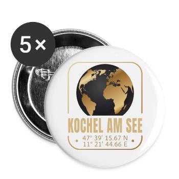 Kochel am See - Buttons groß 56 mm (5er Pack) - Weiß - Vorne