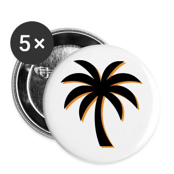 Palm Tree Icon - Buttons large 2.2''/56 mm (5-pack) - white - Front