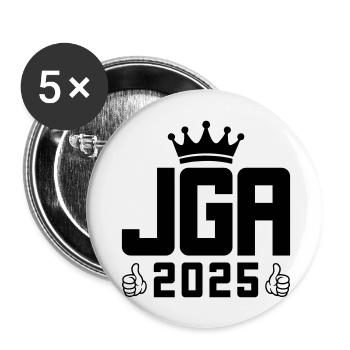 JGA 2025 Cool - Buttons groß 56 mm (5er Pack) - Weiß - Vorne