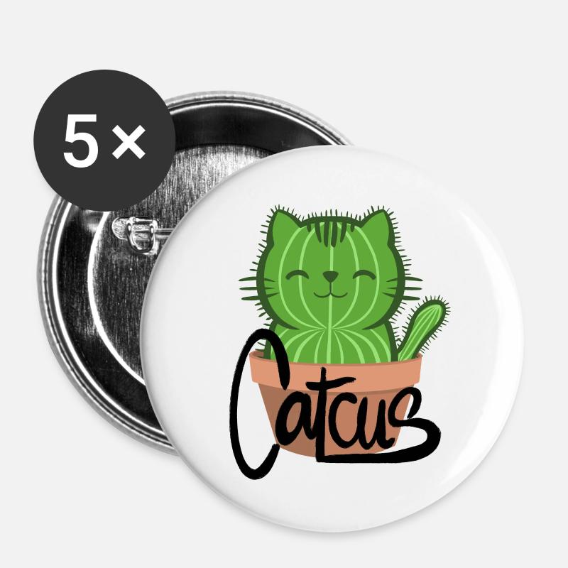 Catcus - Buttons groß 56 mm (5er Pack) - Weiß