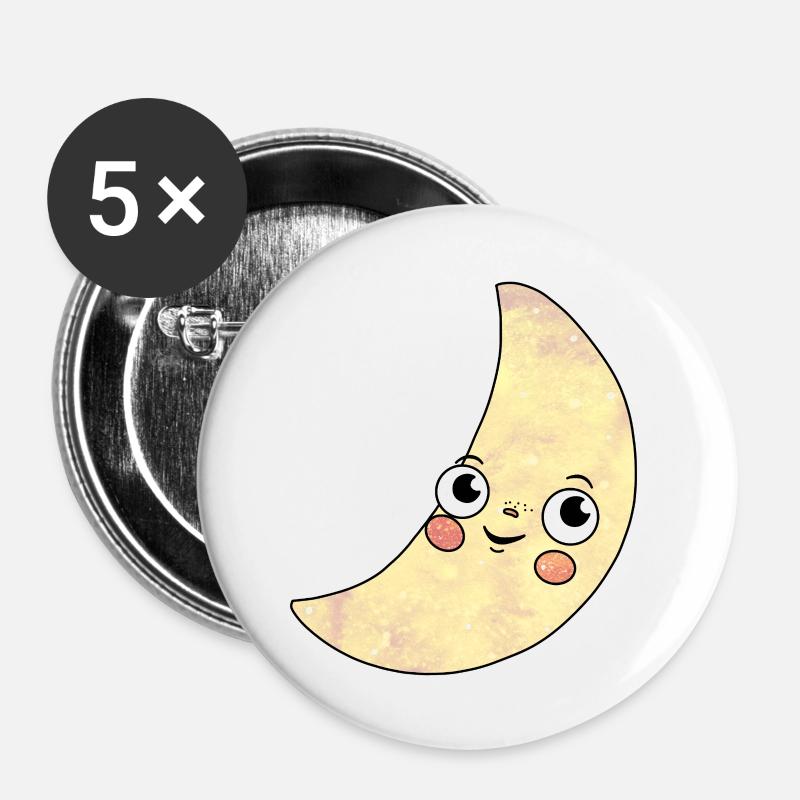 Cosmic Moon - Buttons large 2.2''/56 mm (5-pack) - white