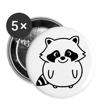 raton laveur comme illustration vectorielle - Lot de 5 grands badges (56 mm) - blanc - Devant