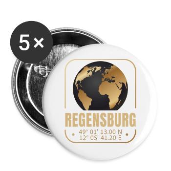 Regensburg - Buttons groß 56 mm (5er Pack) - Weiß - Vorne