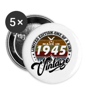 Elegant Vintage: 1945 Retro Gift 1945 2025 - Buttons large 2.2''/56 mm (5-pack) - white - Front