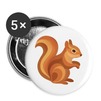 Squirrel – Playful forest animal in warm tones - Buttons large 2.2''/56 mm (5-pack) - white - Front