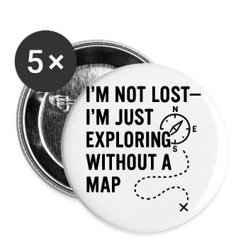 0002 explore without map - Buttons large 2.2''/56 mm (5-pack) - white - Front