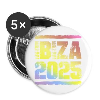 Ibiza 2025 Coloré - Lot de 5 grands badges (56 mm) - blanc - Devant