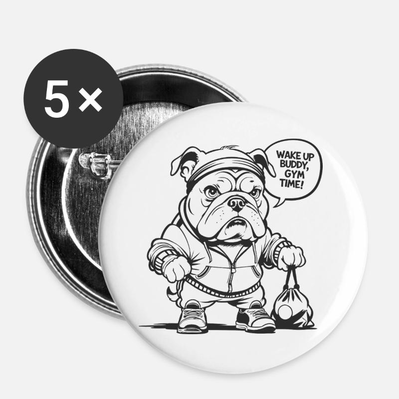 gym, GYM - Buttons large 2.2''/56 mm (5-pack) - white