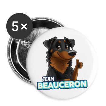 TEAM Beauceron - Schwarz - Buttons groß 56 mm (5er Pack) - Weiß - Vorne