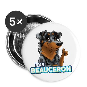 TEAM Beauceron - Harlequin - Buttons large 2.2''/56 mm (5-pack) - white - Front