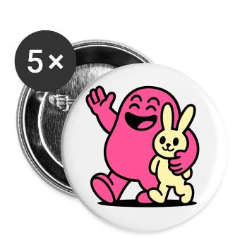 Happy Friends! - Buttons large 2.2''/56 mm (5-pack) - white - Front