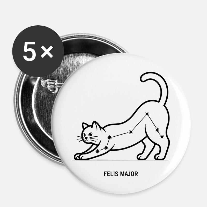 Felis Major - Buttons large 2.2''/56 mm (5-pack) - white