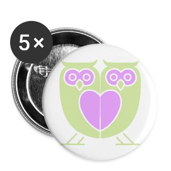 owls - Buttons large 2.2''/56 mm (5-pack) - white - Front