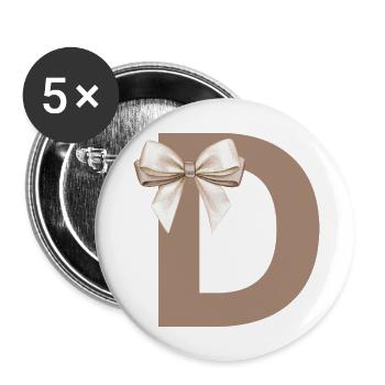 Letter D Knot - Buttons large 2.2''/56 mm (5-pack) - white - Front
