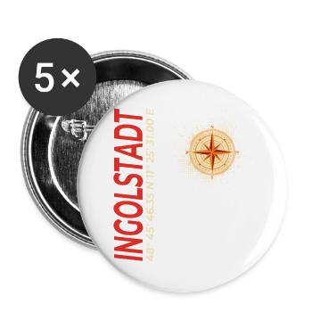 Ingolstadt - Buttons groß 56 mm (5er Pack) - Weiß - Vorne