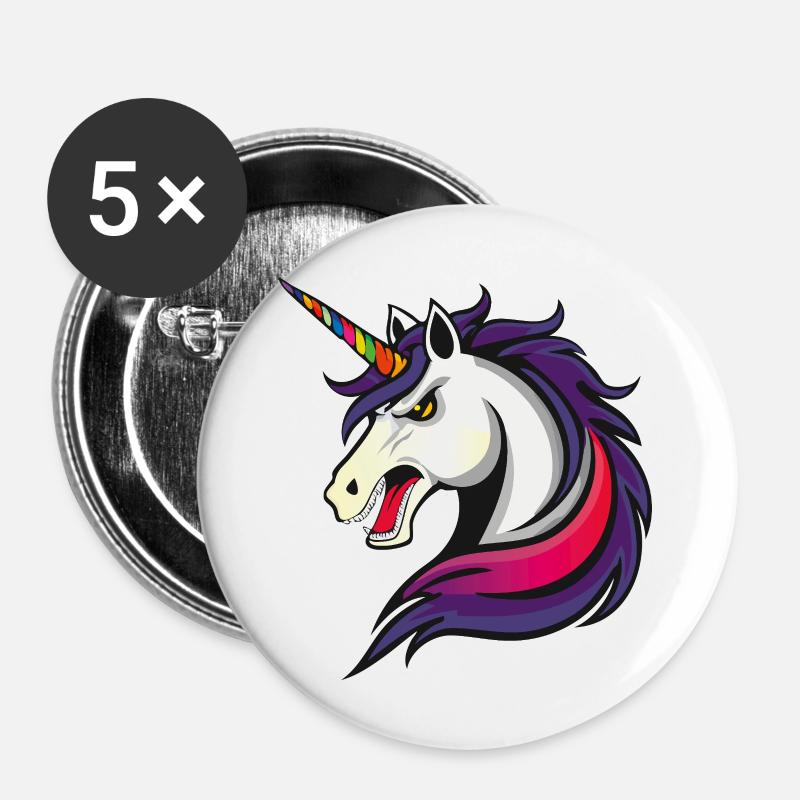 Uncicorn Evvil - Buttons large 2.2''/56 mm (5-pack) - white