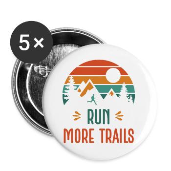 Lauf mehr Trails - Buttons groß 56 mm (5er Pack) - Weiß - Vorne