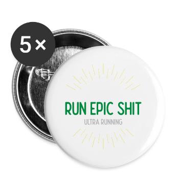 Run Epic Shit - Ultra Running - Lot de 5 grands badges (56 mm) - blanc - Devant