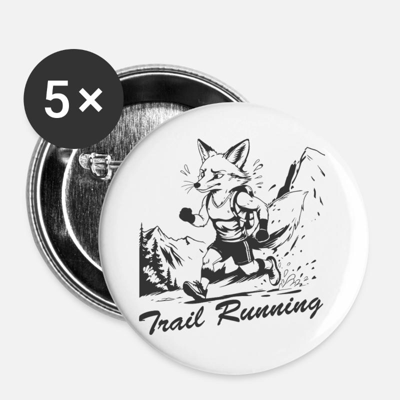 Trailrunning - Buttons groß 56 mm (5er Pack) - Weiß