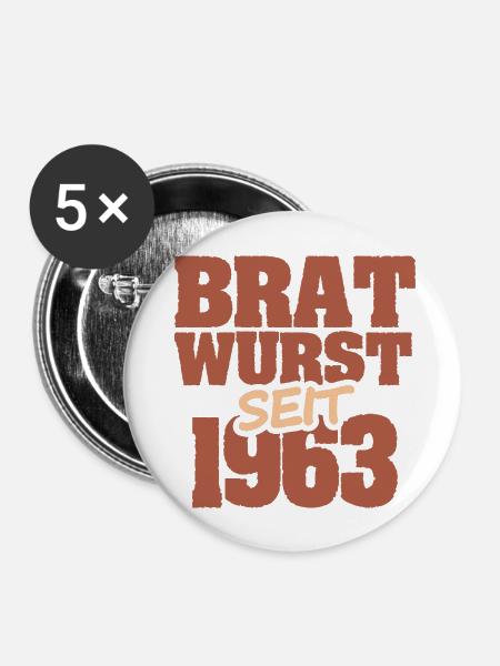 1963 - Buttons groß 56 mm (5er Pack) - Weiß