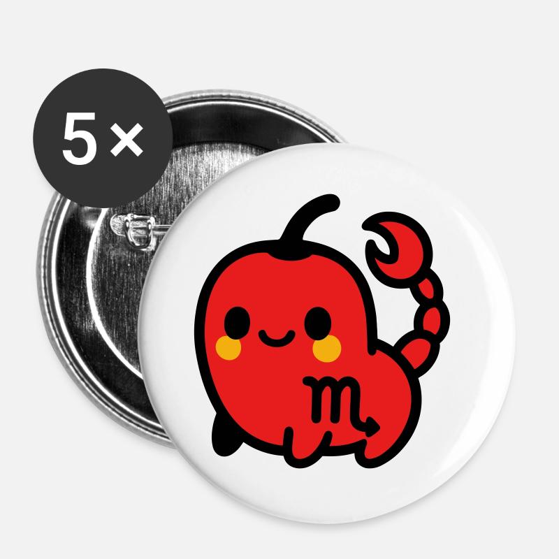 Sweet Chili Scorpion - Buttons large 2.2''/56 mm (5-pack) - white