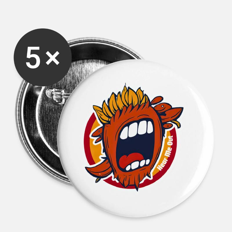 Hear Me Out - Buttons large 2.2''/56 mm (5-pack) - white