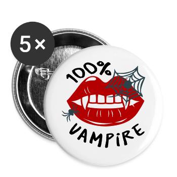 Spider web with lip motif - Buttons large 2.2''/56 mm (5-pack) - white - Front