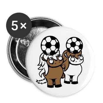 Chevaux Football Équipe Ballon Jeu En-tête Club Fan - Lot de 5 grands badges (56 mm) - blanc - Devant